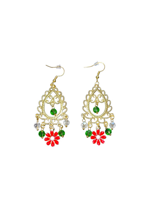 Hazy Daisy Vintage Christmas Bloom Earrings