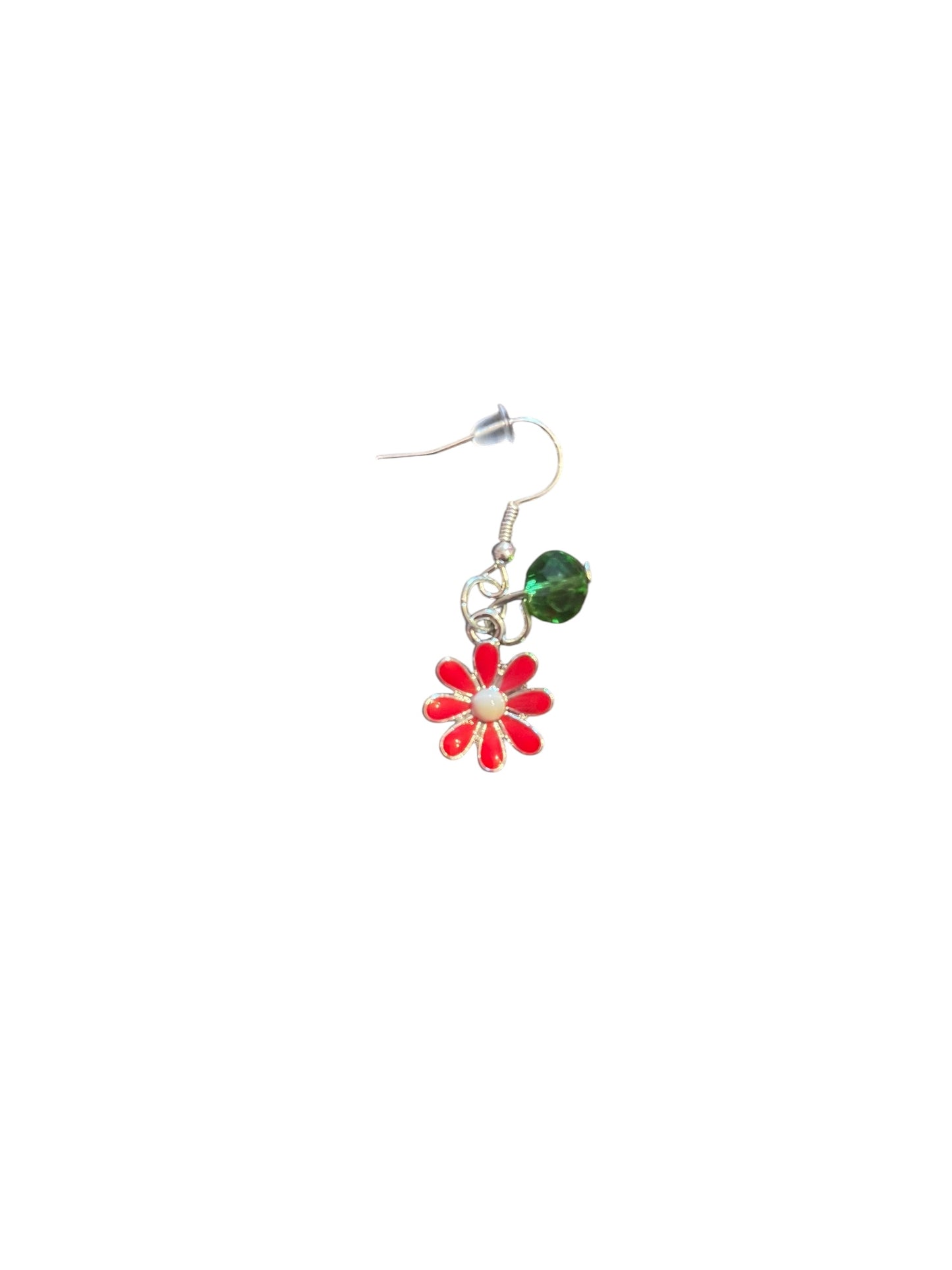 Hazy Daisy Christmas Red Dangle Earrings