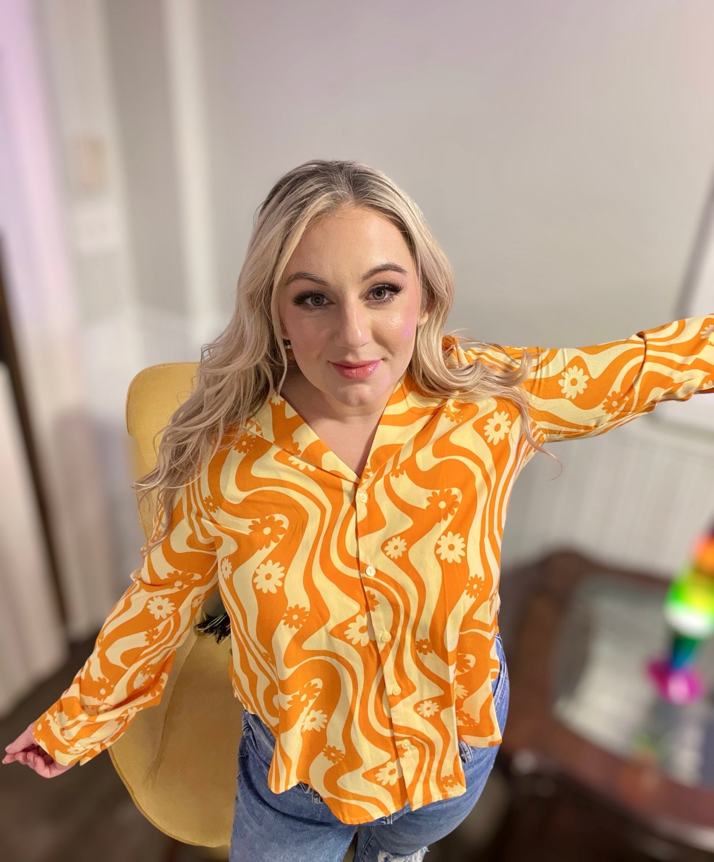 Sunshine State of Mind Button Up Blouse (S-L)