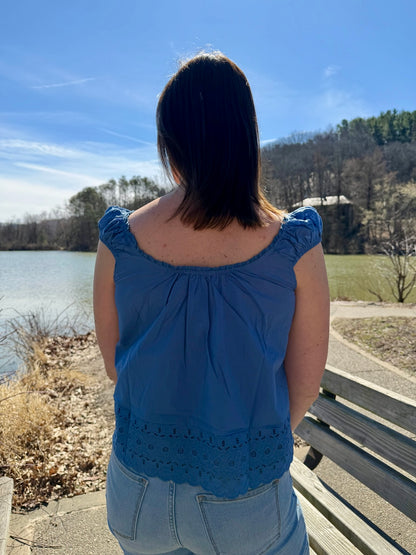 Bluebell Breeze Eyelet Top (S-L)