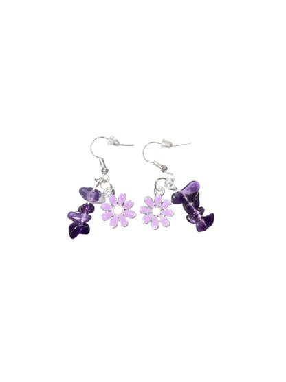 Hazy Daisy Amethyst Bloom Earrings