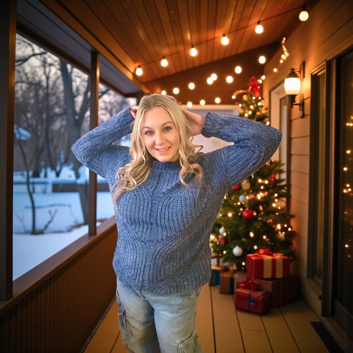 Navy Blue Knit Sweater (1X/2X-2X/3X)