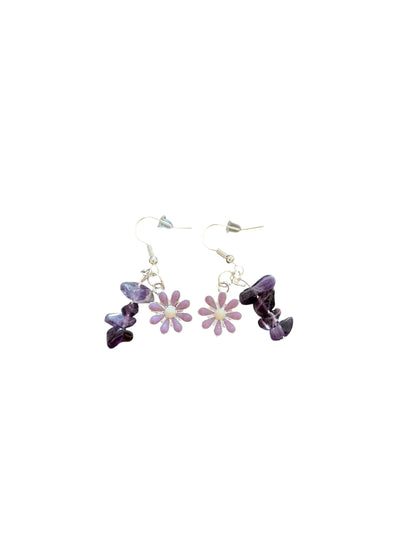 Hazy Daisy Amethyst Bloom Earrings