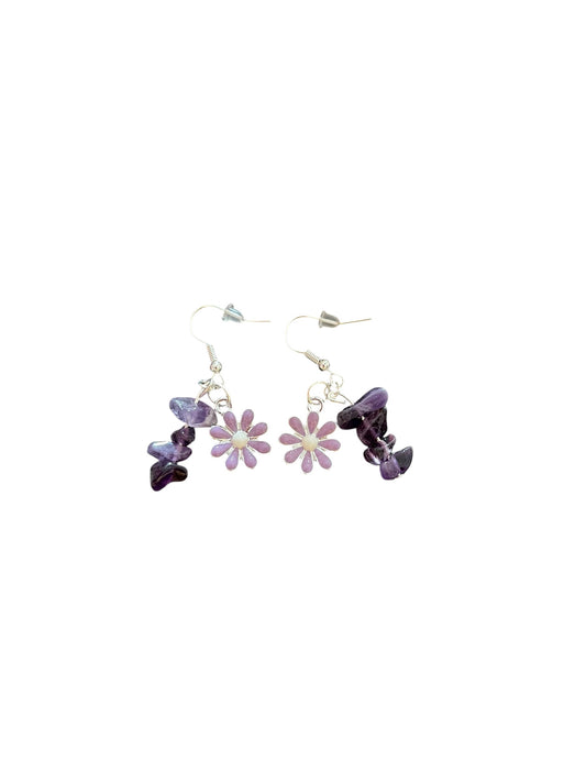 Hazy Daisy Amethyst Bloom Earrings
