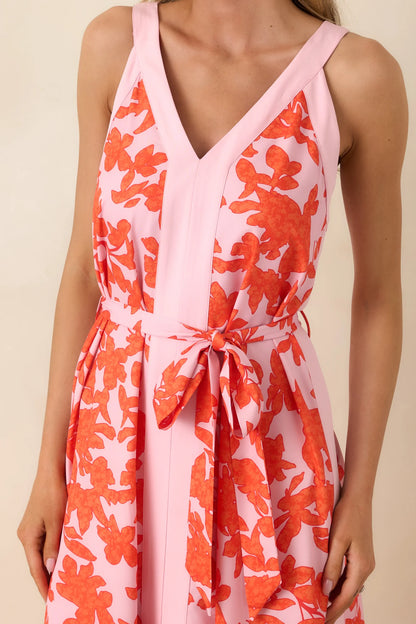 Tangerine Bloom Midi Dress (S-L)