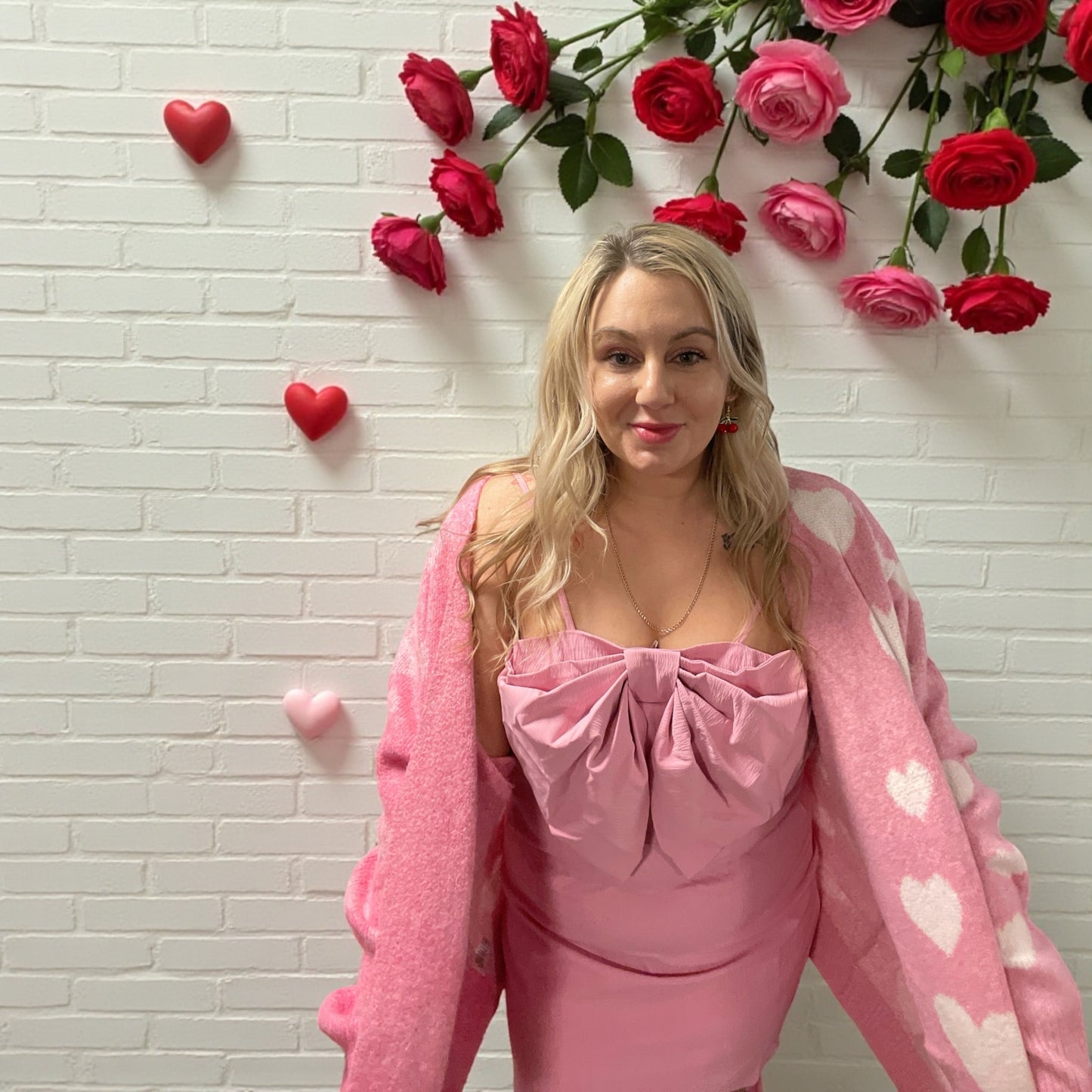 Pretty in Pink Bow Mini Dress (S-XL)