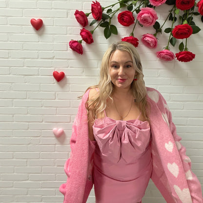 Pretty in Pink Bow Mini Dress (S-XL)