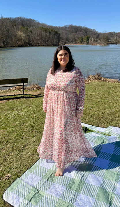 Garden Romance Mesh Maxi Dress (1X-3X)