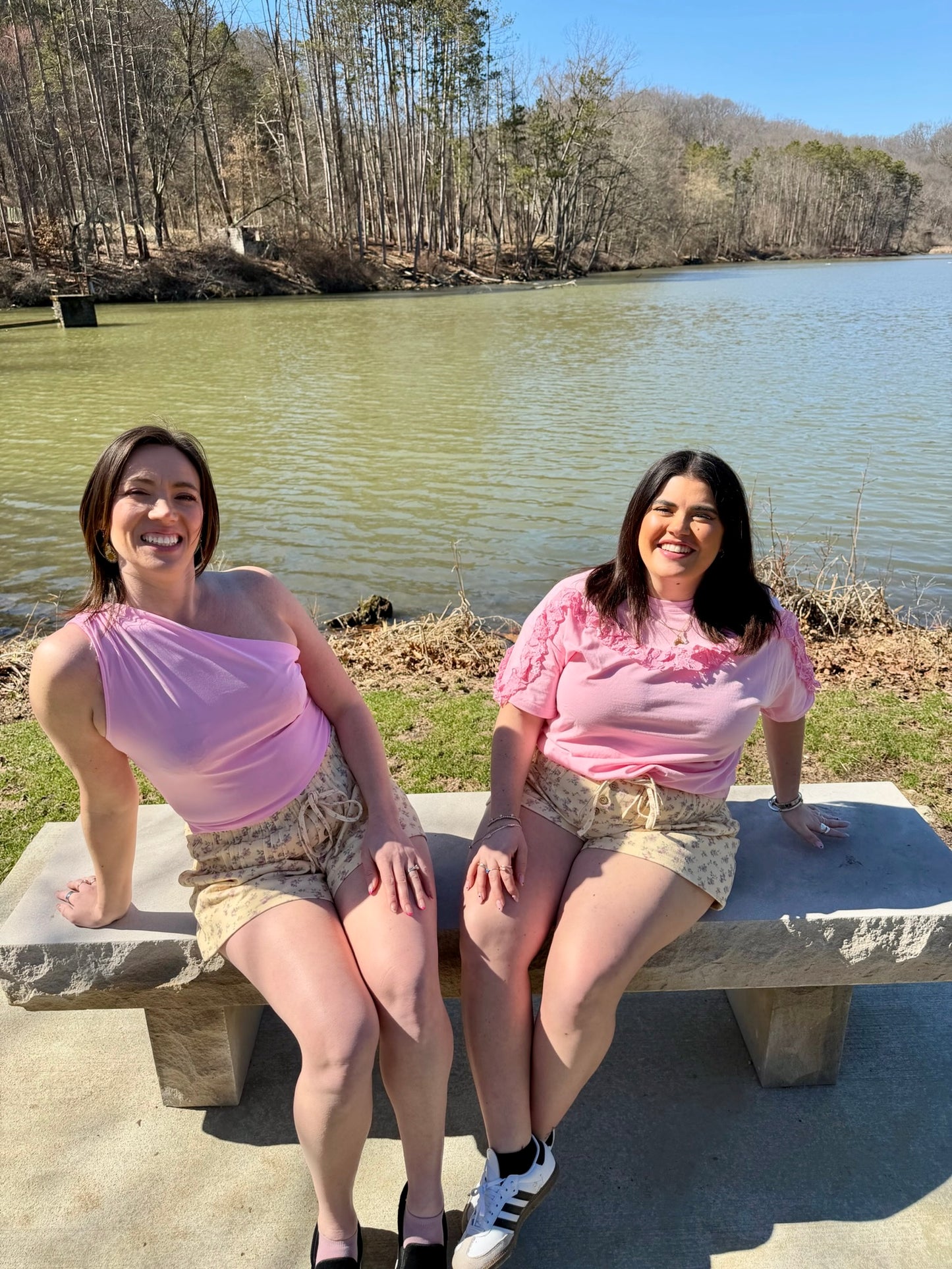 Blush Meadow Denim Shorts (S- XL)