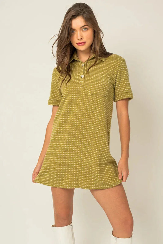 Retro Revival Olive Mini Dress (S-L)