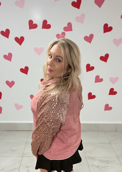 Love & Shine Sequin Sleeve Jacket (S-L)
