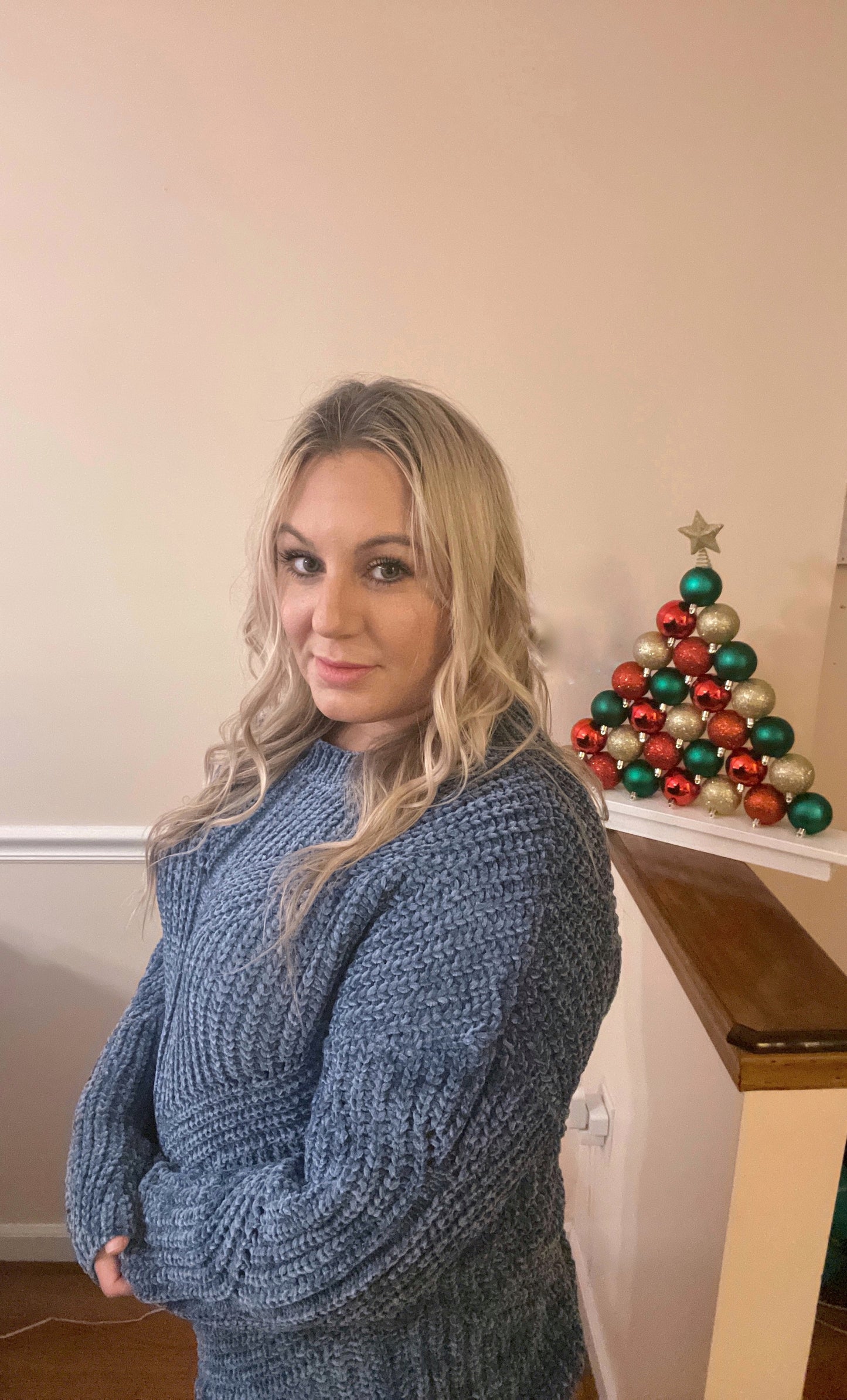 Navy Blue Knit Sweater (1X/2X-2X/3X)