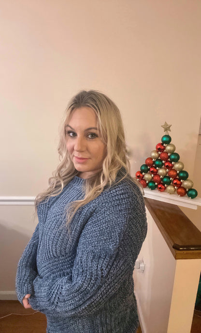 Navy Blue Knit Sweater (1X/2X-2X/3X)