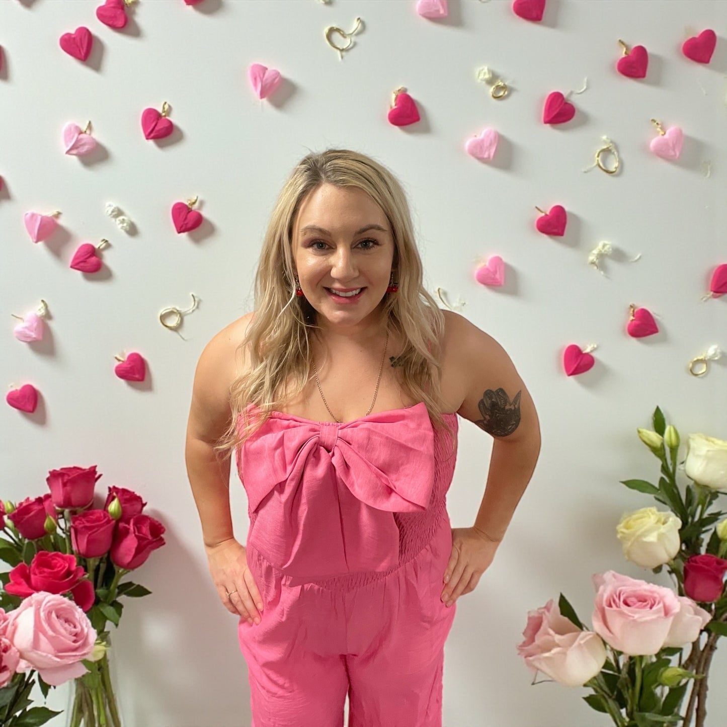 Bow Moment Pink Jumpsuit (S-L)