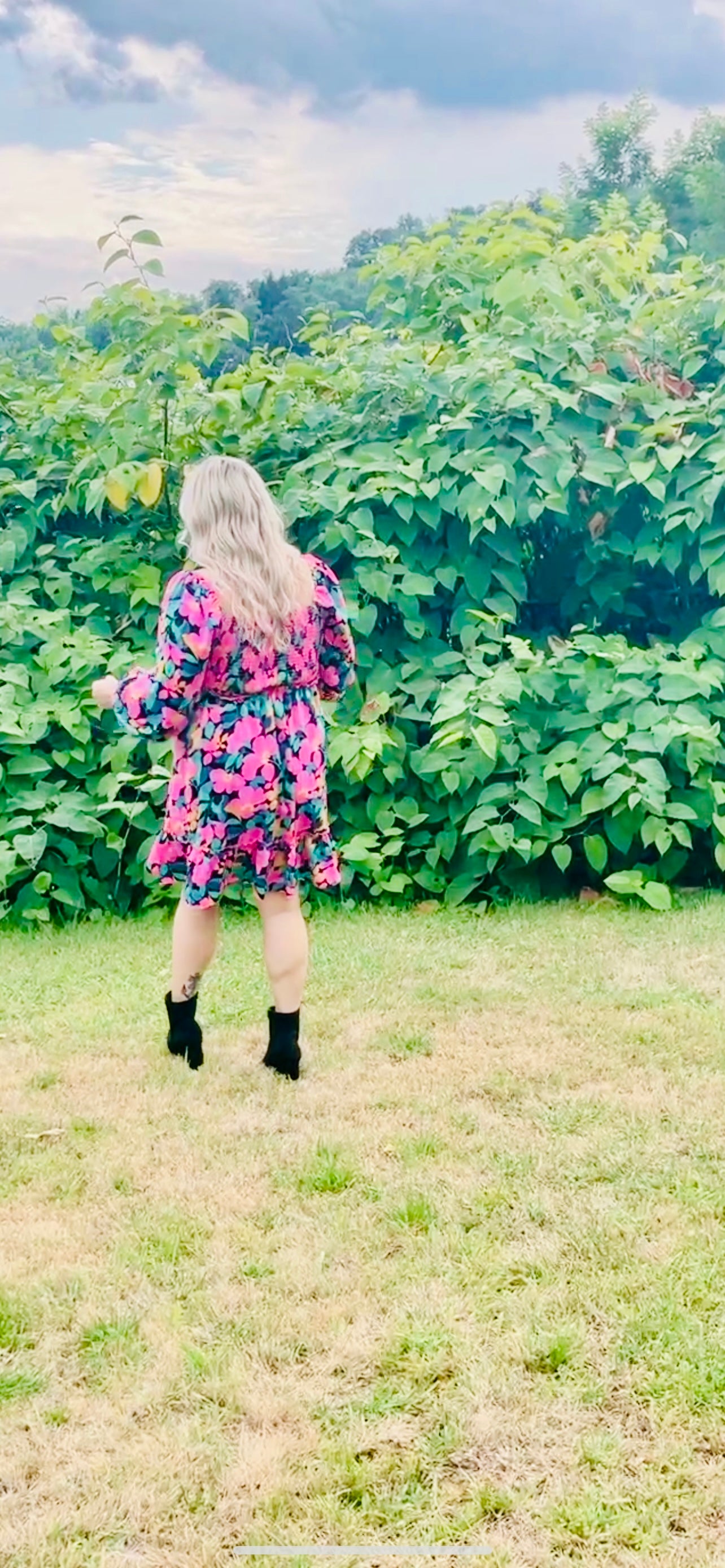 Vivid Bloom Mini Dress (S, L)