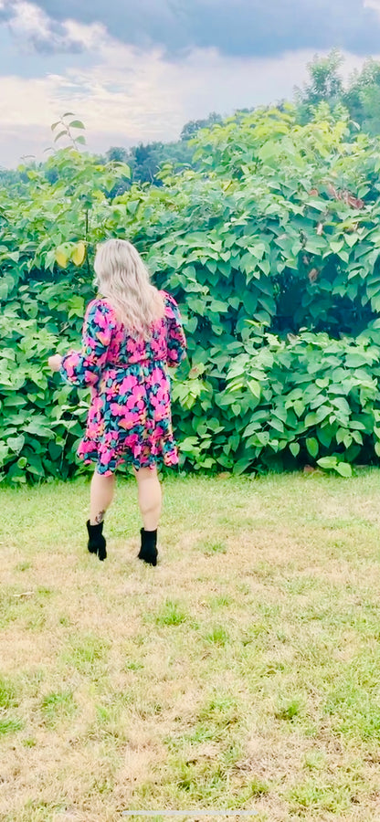 Vivid Bloom Mini Dress (S, L)