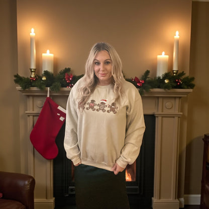 Gingerbread Embroidered Sweatshirt (S-3X)
