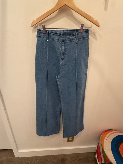 Blue Denim Throwback Seamed Jeans (S-L)