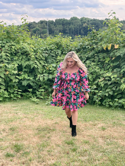 Vivid Bloom Mini Dress (S, L)