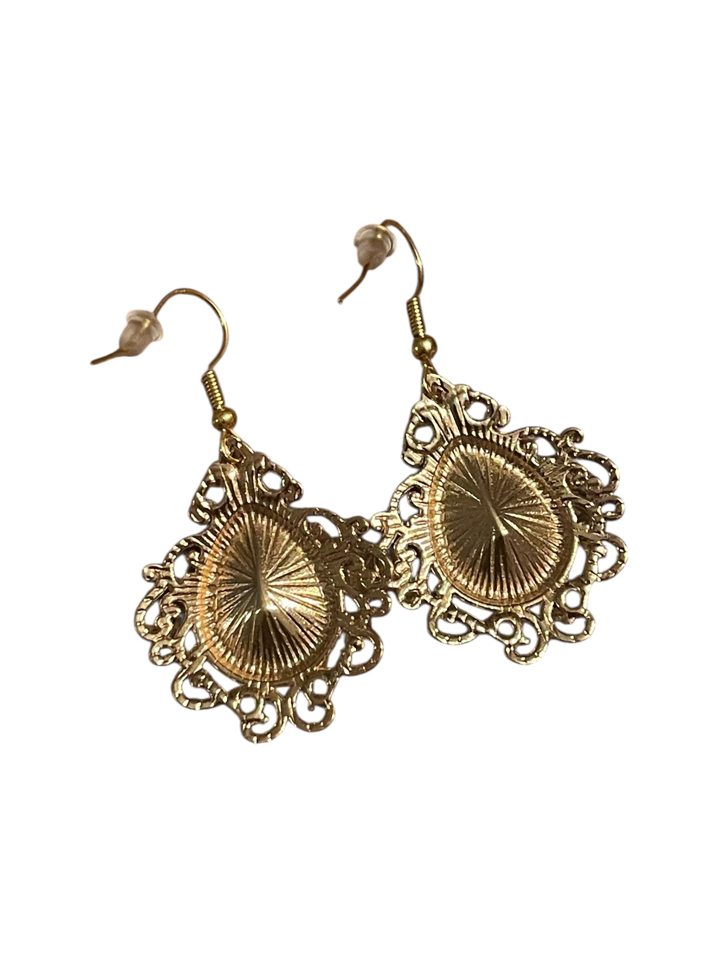 Red Gem Filigree Earrings