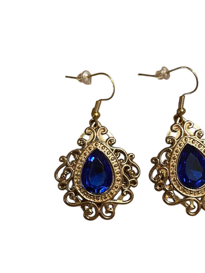 Blue Gem Filigree Earrings