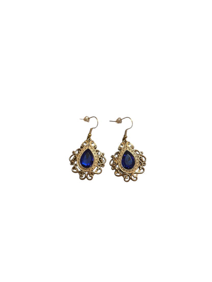 Blue Gem Filigree Earrings