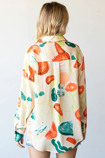 Retro Reverie Abstract Button-Up (S-L)