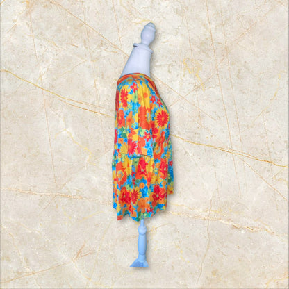 Retro Groove Floral Babydoll Top (S-3X)