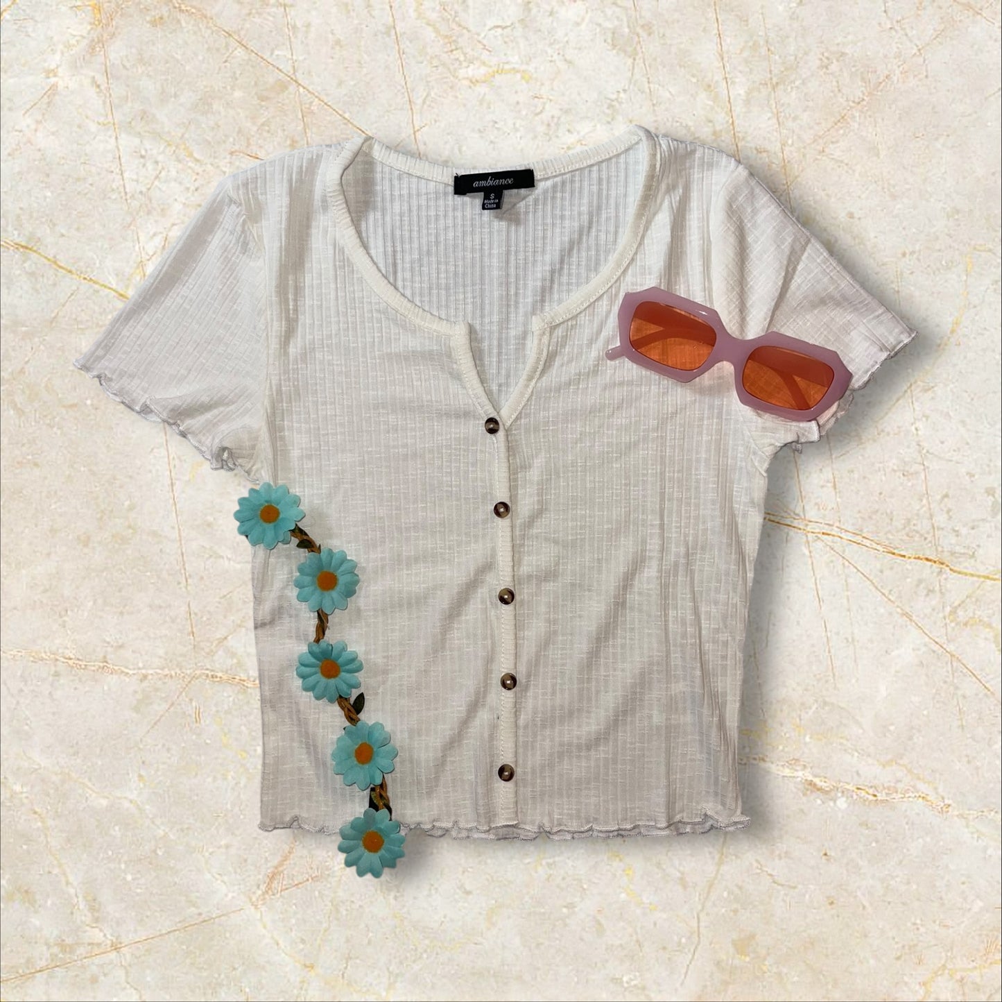 Cream Soda Ribbed Crop Top (S-L)