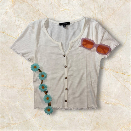 Cream Soda Ribbed Crop Top (S-L)