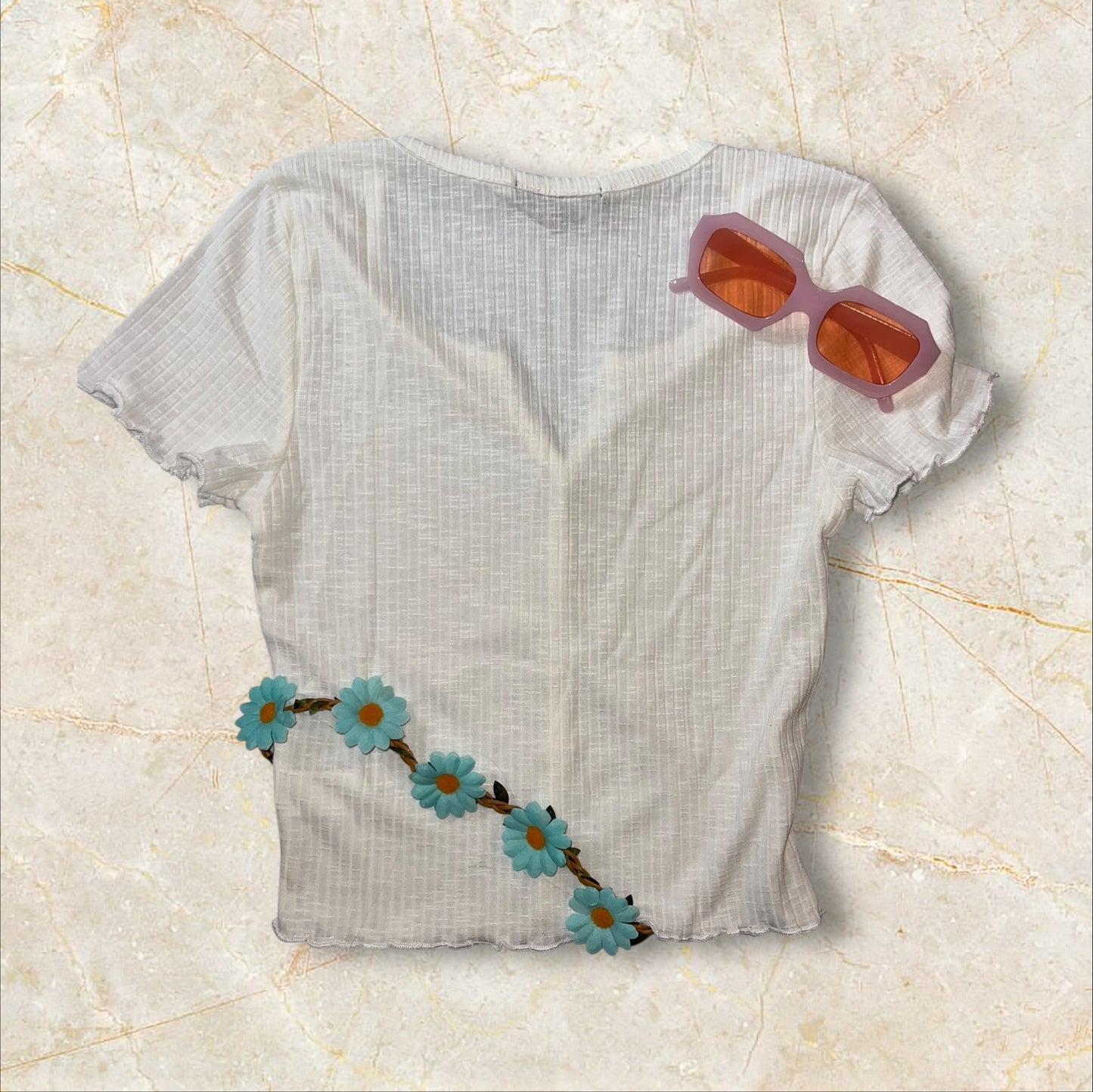 Cream Soda Ribbed Crop Top (S-L)