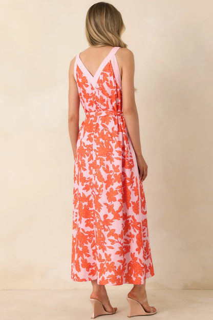 Tangerine Bloom Midi Dress (S-L)