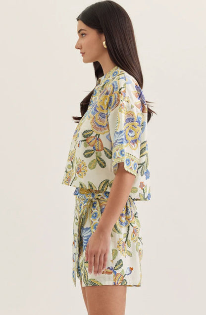 Blue Mediterranean Mosaic Blouse (S-L)