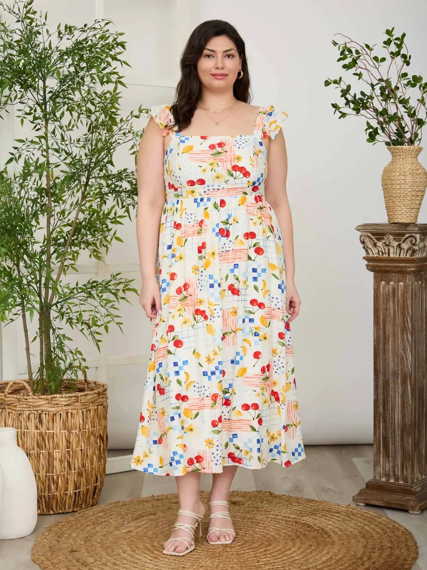 Fruit Stand Midi Dress (S-3X)
