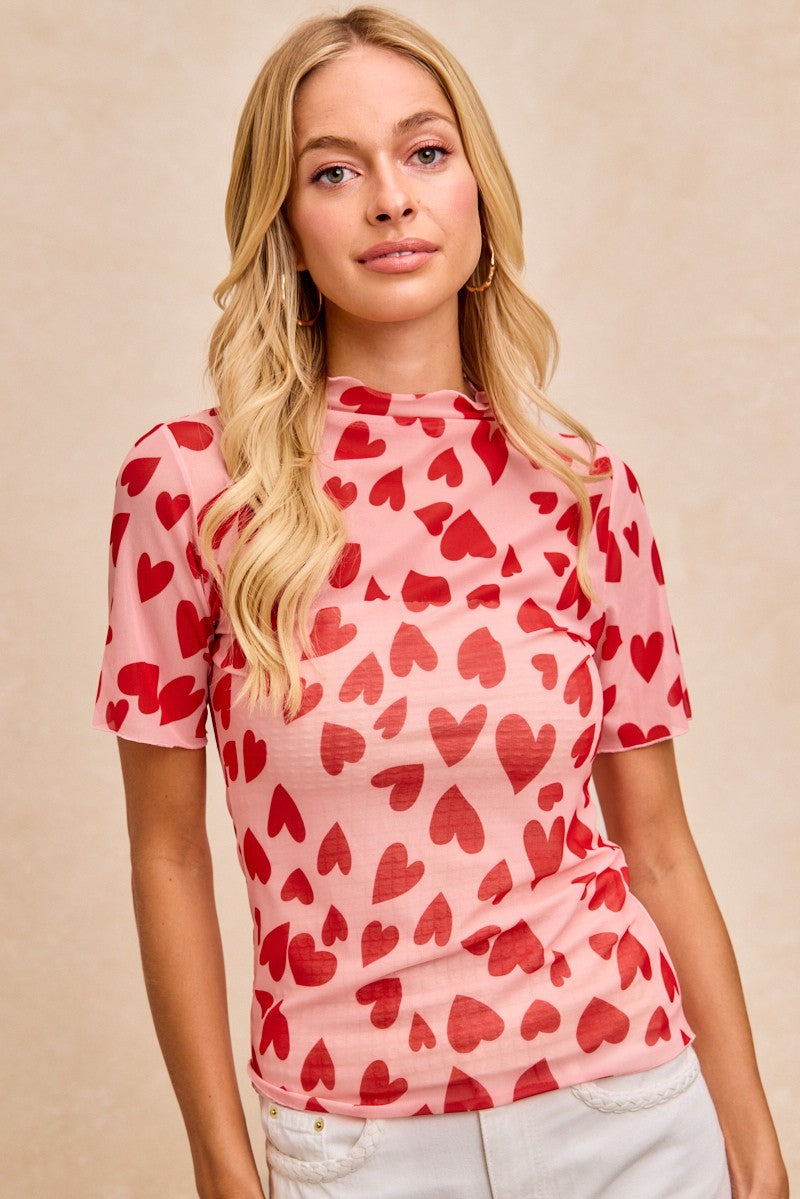 Love All Over Mesh Top (S-3X)