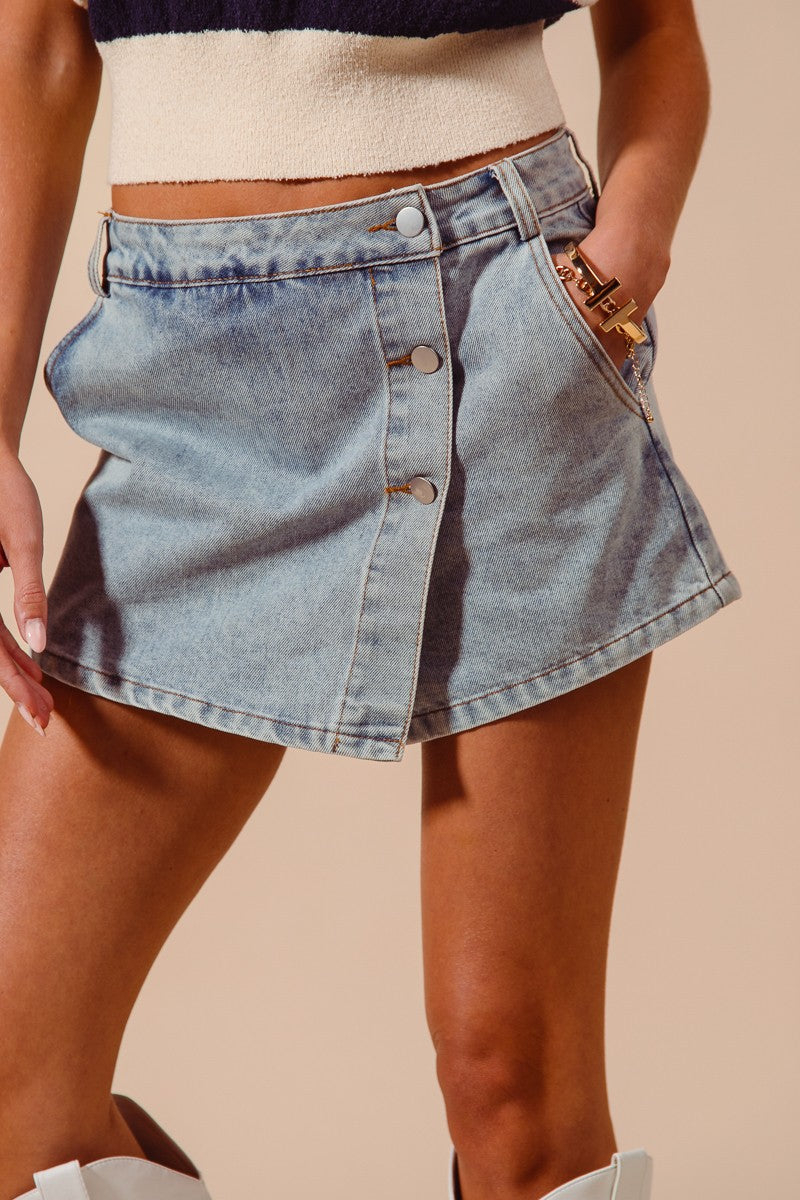 Everyday Blue Denim Skort (S-XL)