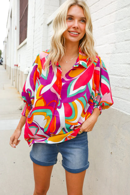 Mood Mixer Abstract Blouse (S-L)