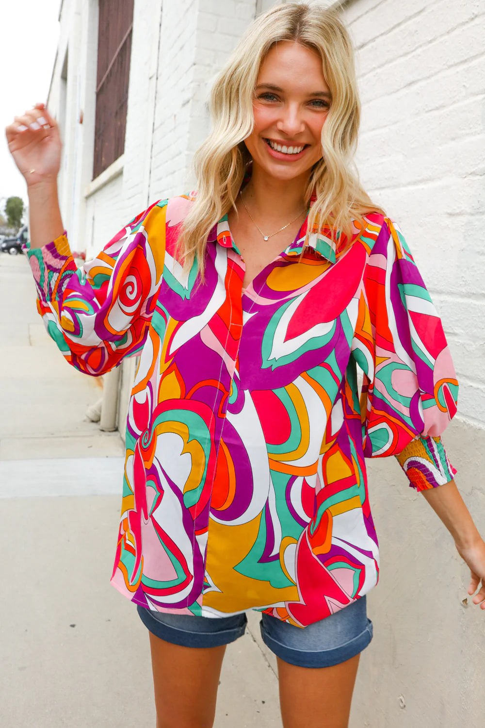 Mood Mixer Abstract Blouse (S-L)