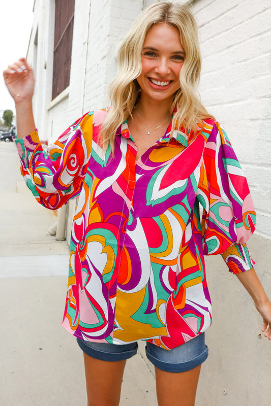 Mood Mixer Abstract Blouse (S-L)