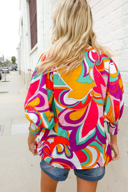 Mood Mixer Abstract Blouse (S-L)