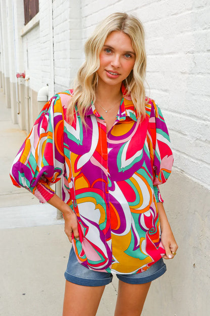 Mood Mixer Abstract Blouse (S-L)