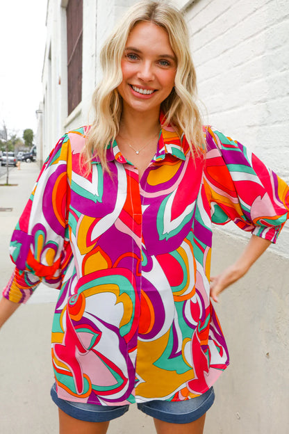 Mood Mixer Abstract Blouse (S-L)