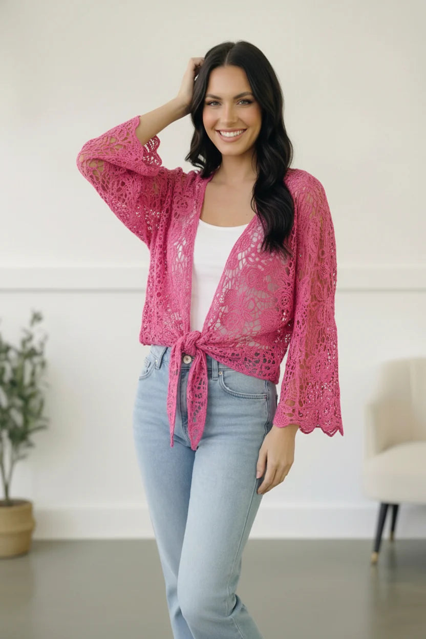 Cotton Candy Crochet Cardigan (S-3X)