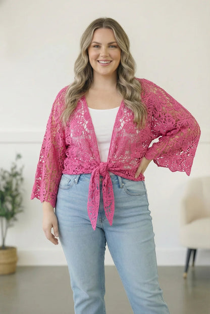 Cotton Candy Crochet Cardigan (S-3X)