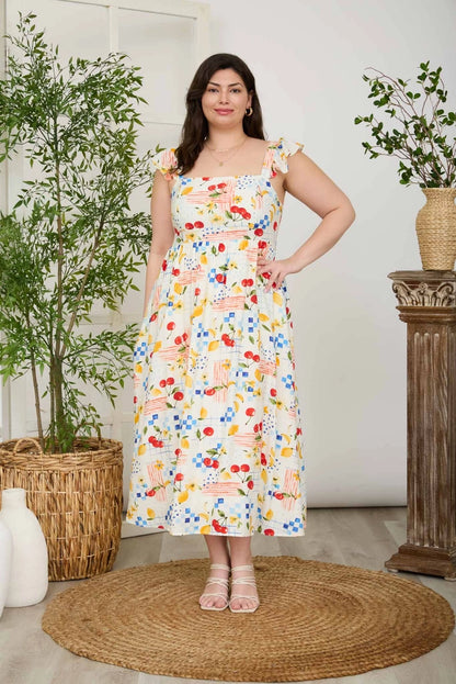 Fruit Stand Midi Dress (S-3X)