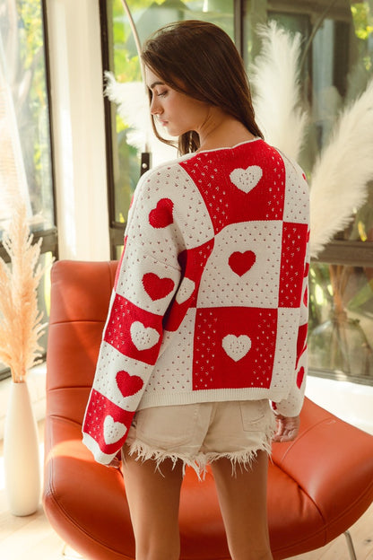 Love Letter Heart Knit Cardigan (S-3X)