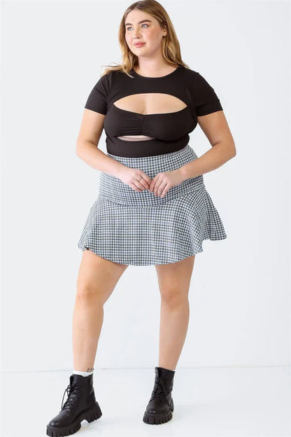 Fresh Picked Plaid Skirt (1X-3X)