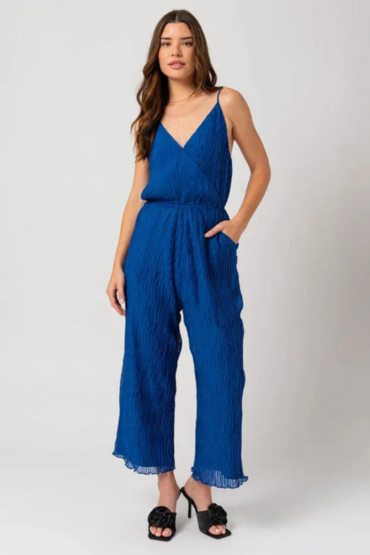 Cobalt Crush Pleated Jumpsuit (S-L)