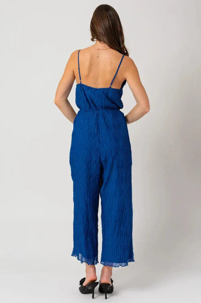 Cobalt Crush Pleated Jumpsuit (S-L)