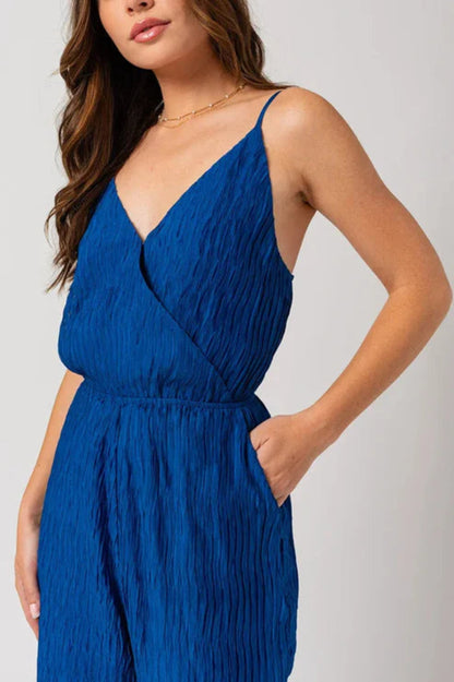 Cobalt Crush Pleated Jumpsuit (S-L)